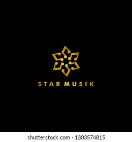 Star Musik logo template, Arts icon design, Vector