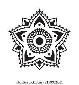 Star Mystical Icon logo. Vector Illustration. Mandala Line art Style. Boho, Yoga, Esoteric 
