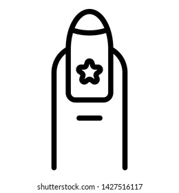 Star nail icon. Outline star nail vector icon for web design isolated on white background