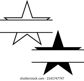 Star Name frame monogram silhouette clipart