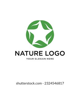 Star Nature Leaf Creative Logo Design Vector