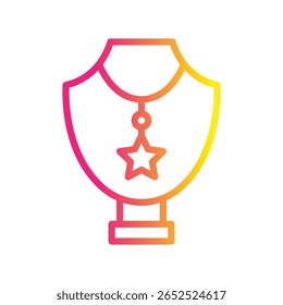 Colar de Estrelas Ícone de vetor de ilustração de gradiente de cor que pode facilmente modificar ou editar 
