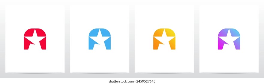 Stern-negativer Leerzeichen Initial-Logo Design A