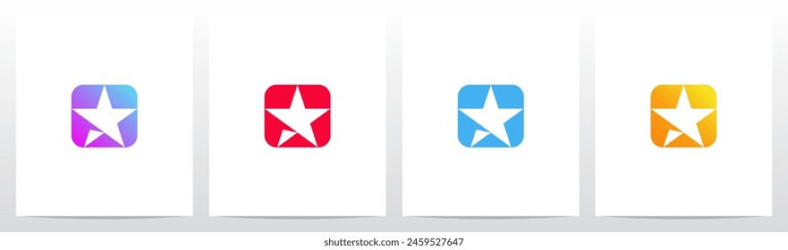 Star Negative Space Letter Initial Logo Design O
