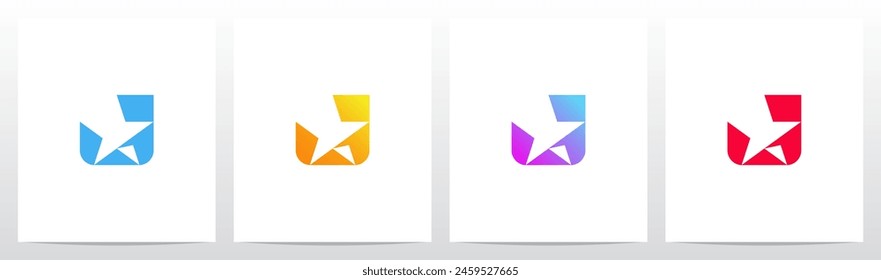 Star Negative Space Letter Initial Logo Design J