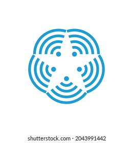 Star network connection logo template design