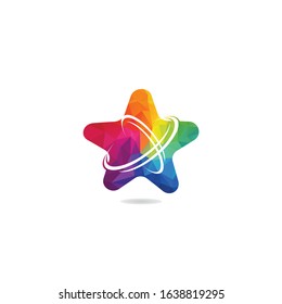 Star networking logo design. Technology logo design template.	