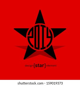 The star with new year date Abstract vector design element