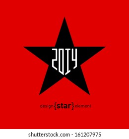 The star with new year date Abstract vector design element