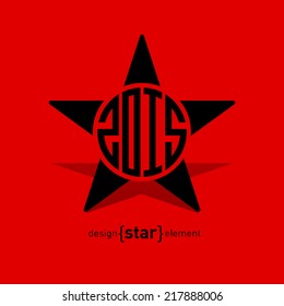 The star with new year date Abstract vector design element