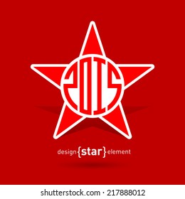 The star with new year date Abstract vector design element