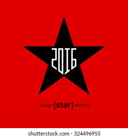 Star with new year date Abstract vector design element