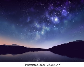 Star night vector illustration