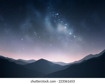 Star night vector illustration 