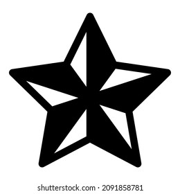 Icono plano del ganador de la noche de la estrella aislado en fondo blanco
