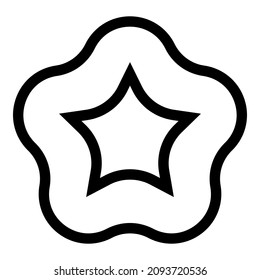 Icono plano del ganador de la noche de la estrella aislado en fondo blanco