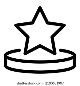Icono plano del ganador de la noche de la estrella aislado en fondo blanco
