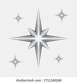 Star north quality vector illustration cut