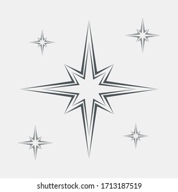 Star north quality vector illustration cut