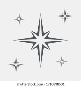 Star north vector illustration cut