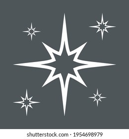 Star north vector illustration cut