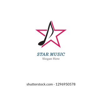 star note music logo and icon design