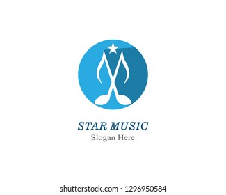 star note music logo and icon design
