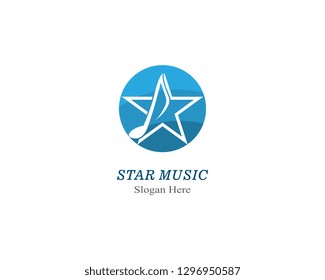 star note music logo and icon design