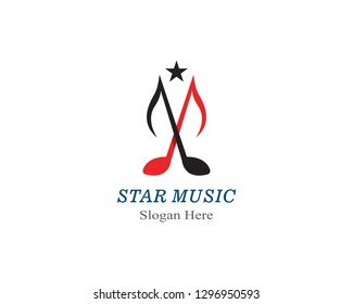 star note music logo and icon design