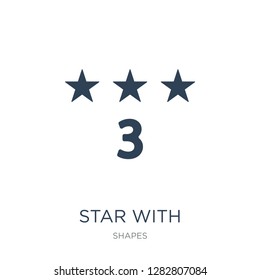 star with number three icon vector on white background, star with number three trendy filled icons from Shapes collection, star with number three vector illustration
