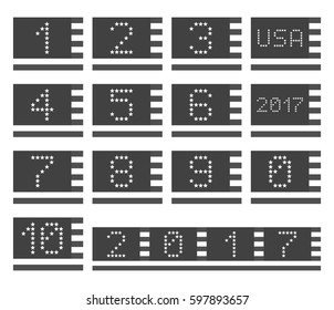 Star numbers on USA flag, isolated on white background, vector illustration.