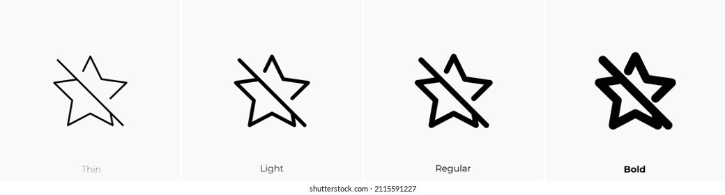 star off icon. Thin, Light Regular And Bold style design isolated on white background