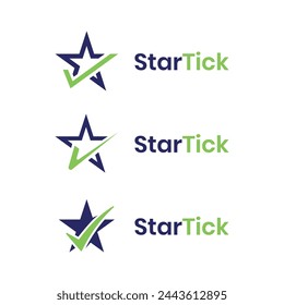 Estrella Ok signo marca marca marca diseño creativo estilo moderno concepto vector logo plantilla