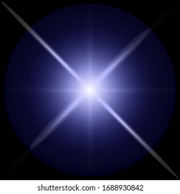 star on a black background in space