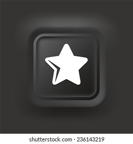 Star on Black Square Button