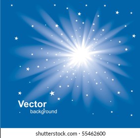 Star on a blue sky.