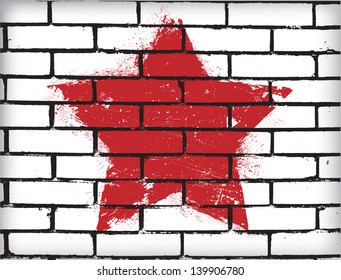 Star on the brick wall