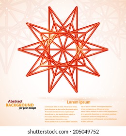 Star on a bright abstract background
