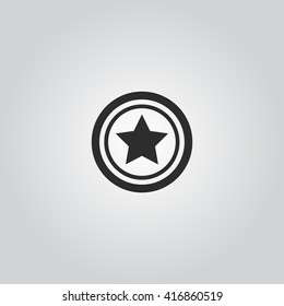Star on circle icon vector