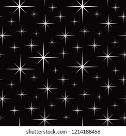 Star on the dark seamless pattern
