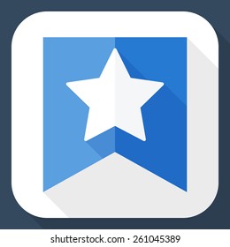 Star on the flag icon with long shadow