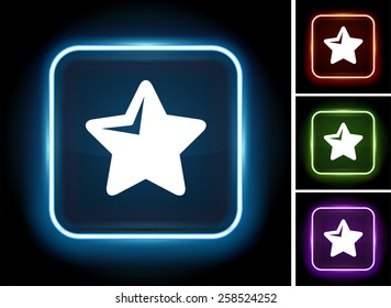 Star on Glow Square Button