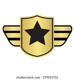 star on golden shield