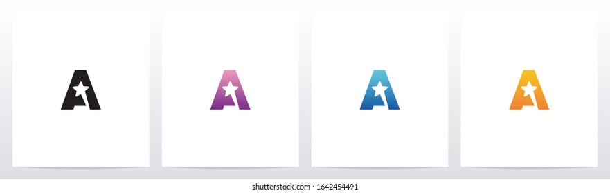 Star On Letter Logo Design A