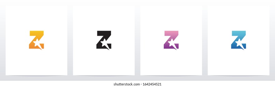 Star On Letter Logo Design Z