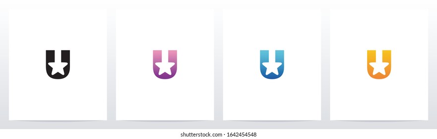 Star On Letter Logo Design U