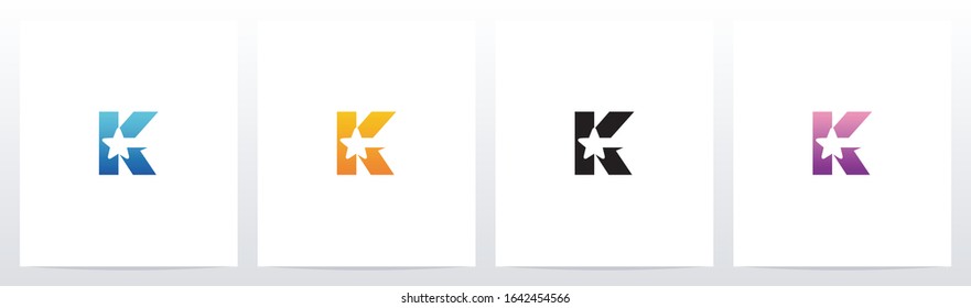 Star On Letter Logo Design K