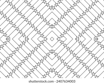 Stern Sie auf dem Lines Motifs-Muster. kann für moderne Dekoration, Ornate, Tapete, Cover, Wrapping, Teppichmuster, Tile, Fashion, Textil oder Graphic Design Element verwendet werden. Vektorgrafik