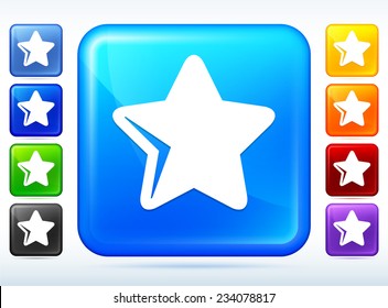 Star on Multi Color Square Button