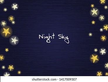Star on the night sky wood board background vector for decoration on advertising design.